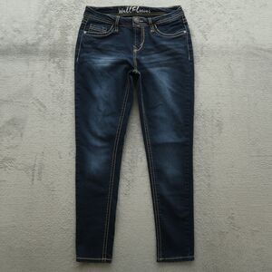Wallflower Jeans Juniors Size 7/28 Blue Low-Rise Skinny Denim Pants 27" Inseam